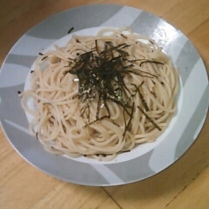 茹での裏技のスパゲッティをたらこパスタにしました。美味しかったです(^^)※同じ写真でスミマセン。